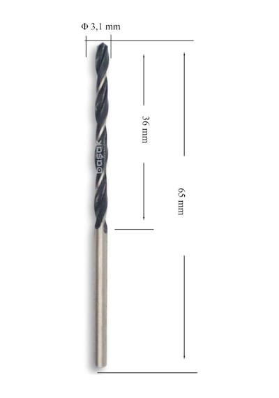 MTE 3,1 mm Haddeli Metal Matkap Ucu HSS DIN 338