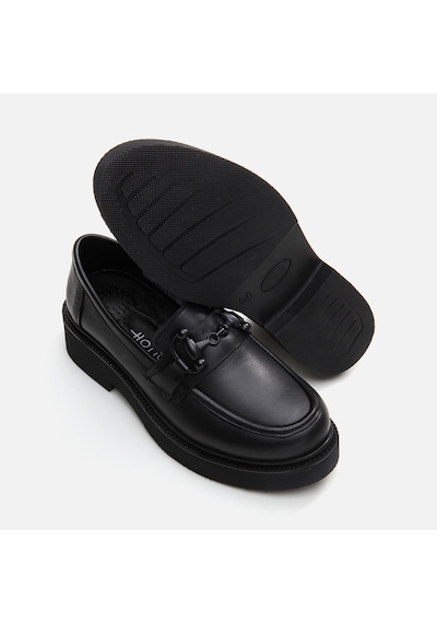 Hotiç Hakiki Deri Siyah Kadın Loafer 01ayh294710a100 Siyah