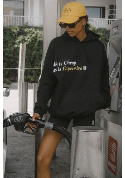 Madmext Siyah Baskılı Oversize Kapüşonlu Sweatshirt Mg1573