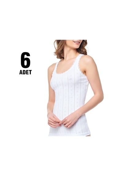 Tutku Kalın Askılı Jakarlı Atlet 6'lı Çok Renkli