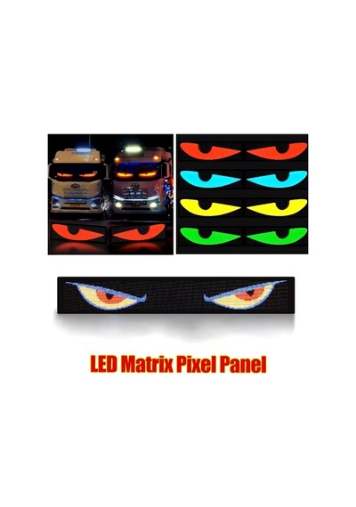 Wearfitpro Matrix Led Panel Cama Yapışan Telefon Kontrollü Otomobil Led,tırcı Kamyon Led Uznluk60cm-geniş12cm