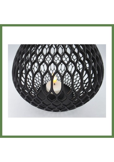 Bezos Izgara Desenli Büyük Boy Tealight Mumluk Dekoratif Mum Tutucu Hb006 Çok Renkli