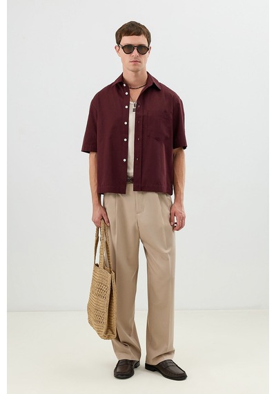 Antioch Boxy Fit Erkek Gömlek Bordo