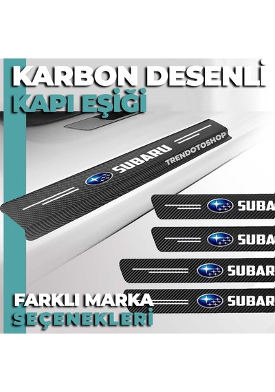 Subaru Uyumlu Karbon Kapı Eşiği Folyo 4'Lü Set