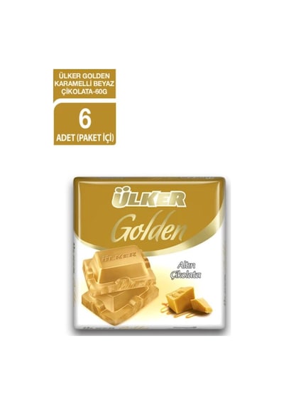 Ülker Golden Karamelli Beyaz Kare Altın Çikolata 6 x 60 G