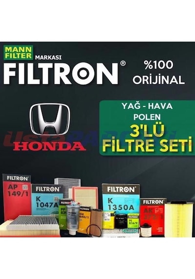 Honda Jazz 1.4 Mann Filtron Filtre Bakım Seti 2002-2008 L13A Honda Jazz 1.4 Mann Filtron Filtre Bakım Seti 2002-2008 L13A