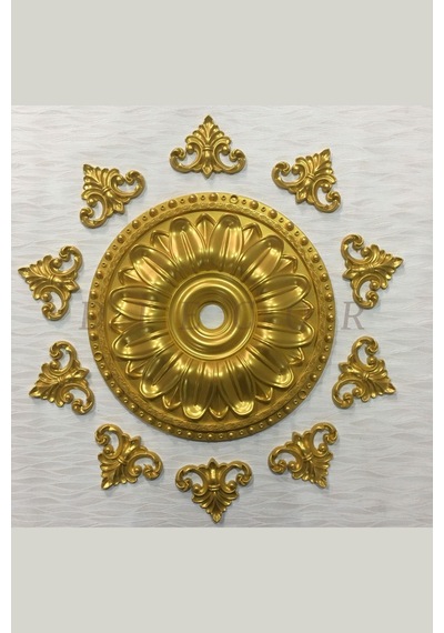 Diecor Dekoratif Polimer Mobilya, Duvar Ve Tavan Motifi Gold 12 Cm Model:xa51