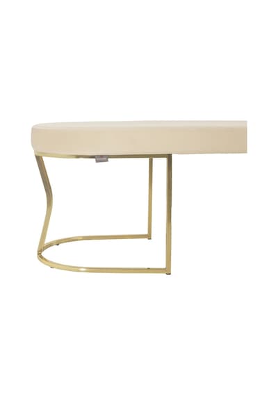 Viego Gold Smooth- Krem Kapitoneli Model Puf & Bench & Koltuk- Oturak-uzun Makyaj Puff-yatak Odası Ucu &önü