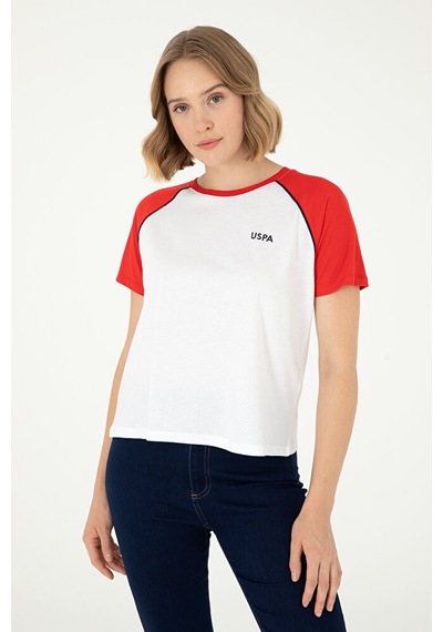 U.S. Polo Assn. Kadın Bisiklet Yaka Tişört 50294759-vr020 Kırmızı