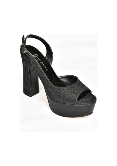 Fox Shoes S246059914 Siyah Sim Platform Topuklu Kadın Ayakkabı Siyah