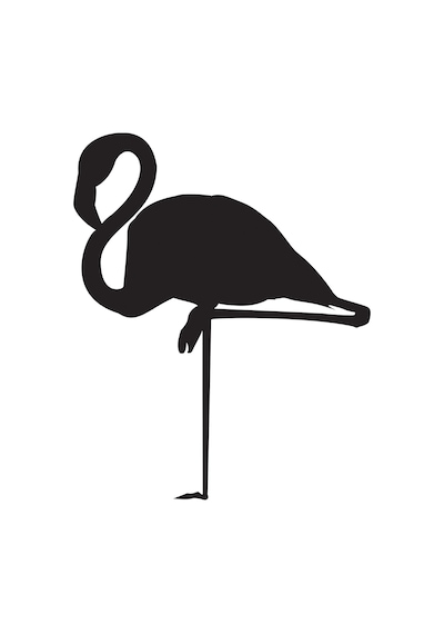 Folyo Sticker Flamingo 20cm Uzunluk Siyah