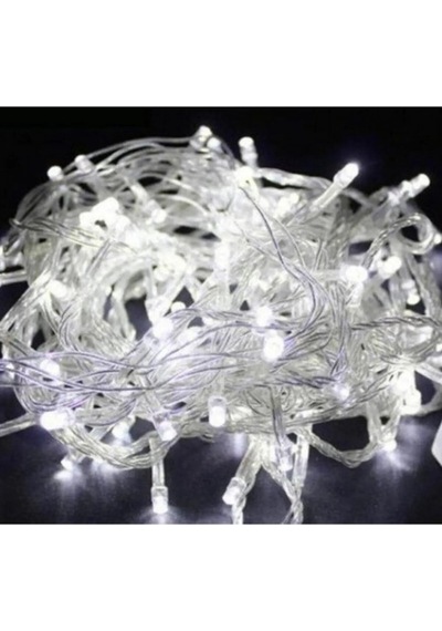 50 Ledli 5 Metre Üç Renk 8 Farklı Fonksiyonlu Fişli Led, Dekor Lambası - Beyaz