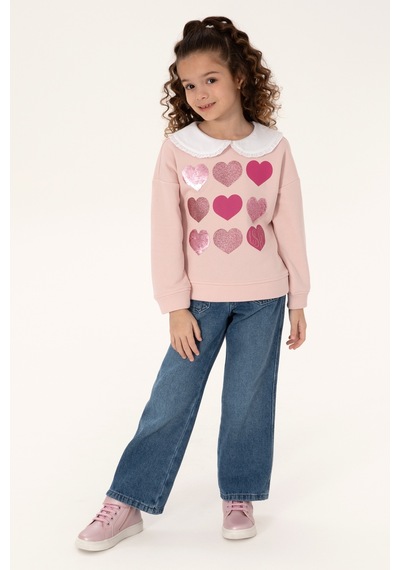 U.S. Polo Assn. Kız Çocuk Pudra Sweatshirt 50317879-vr042
