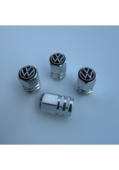 Volkswagen Grubu İle Uyumlu Alüminyum Altıgen Sibop Kapak Seti Gümüş - İthal Sibop Kapağı 4lü Set