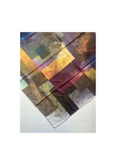 Trend Dijital Baskı Batik Dikdörtgen Desenli Royan Eşarp Desen 4 Renk 11 Çok Renkli