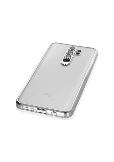Xiaomi Redmi Note 8 Pro Kılıf Kamera Korumalı Lensli Silikon - Gümüş