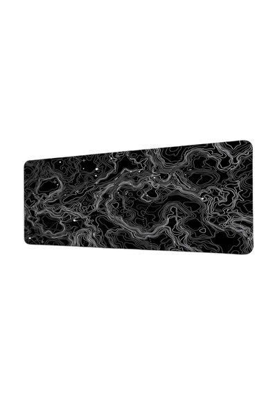 Yıldızlı Siyah Topografik Harita 40x90 Cm Oyuncu Mousepad Kaymaz Taban Büyük Boy Mousepad