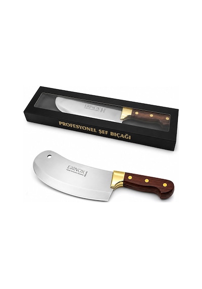Erinox Ps-0110 No 2 Zırh Satır Bıçak - Soğan Ve Kokoreç, Dövme Paslanmaz Çelik, Sarı