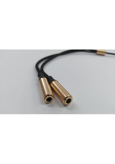 3.5 Mm Stereo Kulaklık Çoklayıcı Metal Uç Kablo - 90 Derece - Sar