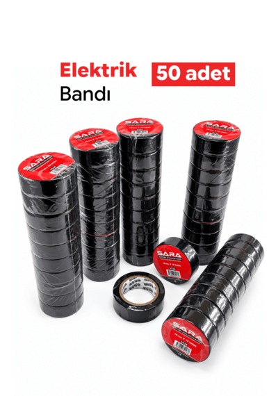 Elektrik İzolasyon Bandı Siyah 10 Yrd - 50 Adet