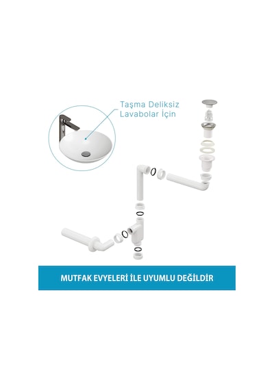 Aqua Bagno Smart Pop-up Sifon , Taşma Deliksiz Krom +comfort Yer Kazandıran Lavabo Sifonu -2 Parça Set Aqua Bagno Smart Pop-up Sifon , Taşma Deliksiz Krom +comfort Yer Kazandıran Lavabo Sifonu -2 Parça Set