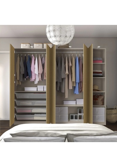 Ikea Çok Renkli Modern Kapaklı Gardırop 250x60x201 Cm