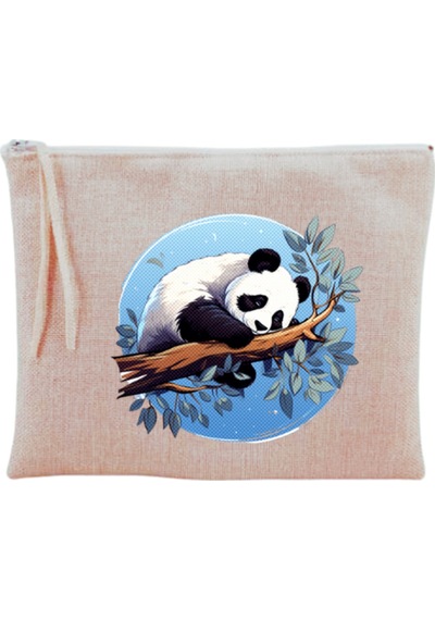 Sevimli Panda Baskılı Makyaj Çantası