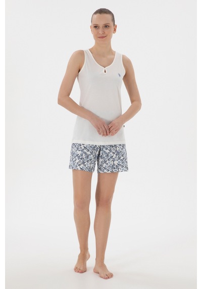 U.s. Polo Assn. Kadın Ekru Pijama Takım 50312913-vr019 Ecru Ekru