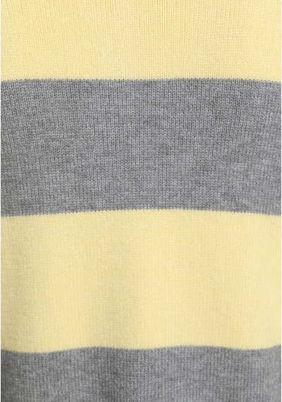 Colin's Colins Regular Fit Polo Yaka Çizgili Kadın Gri Kazak Cl1082506 Q1.v1 Mga Gri Melanj