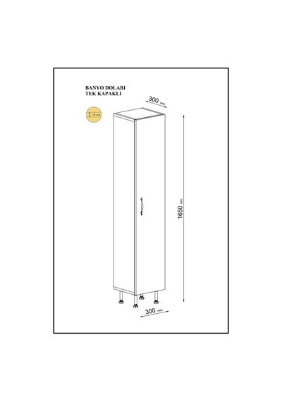 Moonlife 5 Raflı Banyo Boy Dolabı Çok Renkli