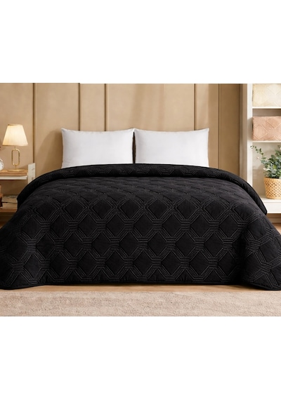 Özdilek Trendy Embosçift Kiş.battaniye 220x240 -artdeco Jet Black Siyah