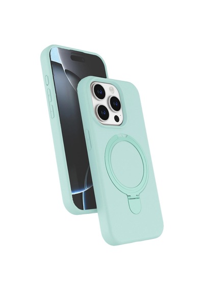 Apple iPhone Uyumlu 15 Pro Max Regal Magsafe Standlı Kapak - Su Yeşili İtdark50127