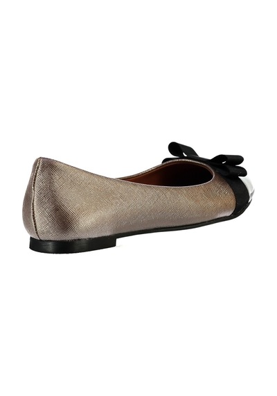 Fox Shoes Platin/siyah Kadın Babet B726019509 Siyah