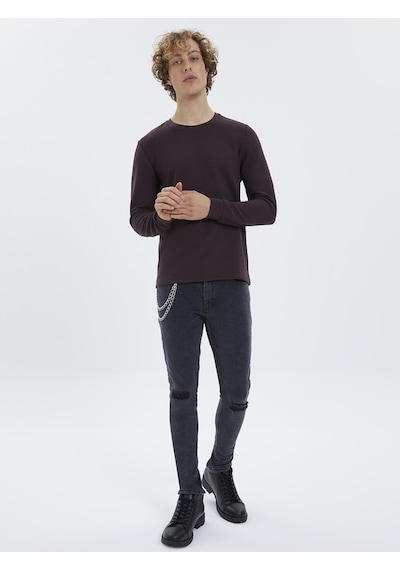 Regular Fit Erkek Tshirt U.kol Bordo