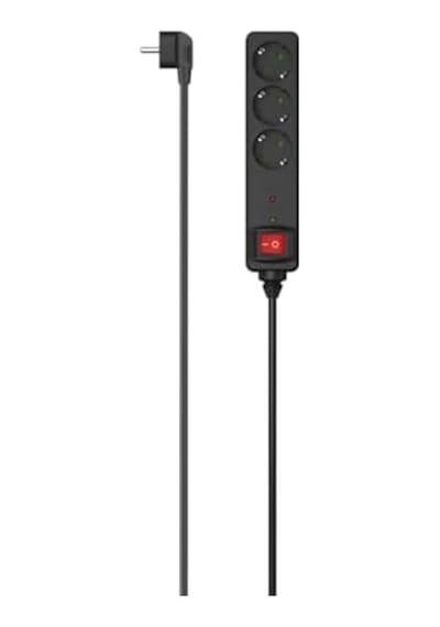 3'lü Akım Korumalı Priz,1.4m,siyah