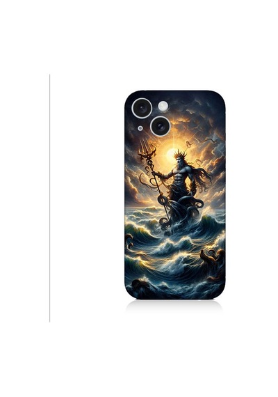 Apple Uyumlu iPhone 15 Plus Poseidon Gücü Desenli Silikon Kılıf Silikon