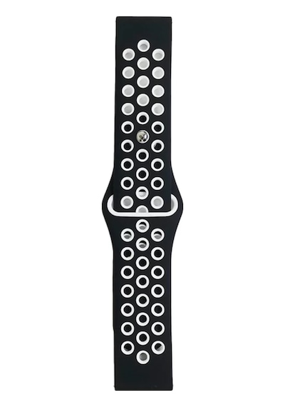 Newface Watch 20mm Spor Delikli Kordon - Siyah-beyaz Diğer