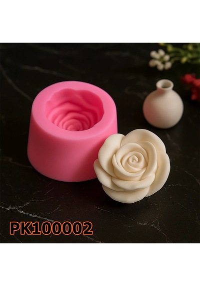 Pk100002 - Silikon Kalıp Mum Kalıbı Gül Desenli