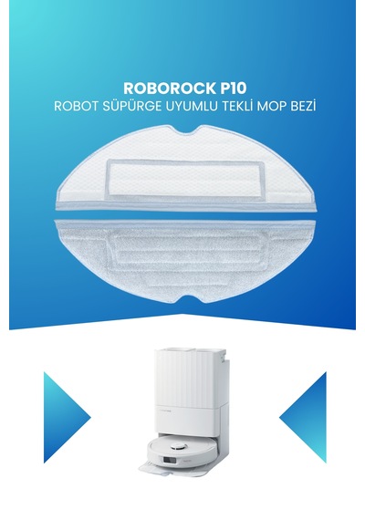Roborock P10 Robot Süpürge Uyumlu Tekli Mop Bezi