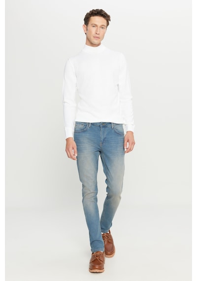 AC&Co / Altınyıldız Classics Ekstra Slim Fit Dar Kesim Pamuklu Riss Erkek Jean Kot Pantolon - Petrol Mavisi