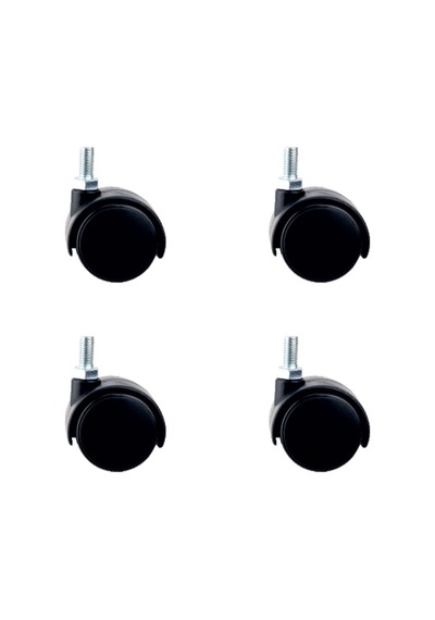 Küçük Plastik Vidalı Teker - 40 Mm Hks102 - 4 Adet Abanoz