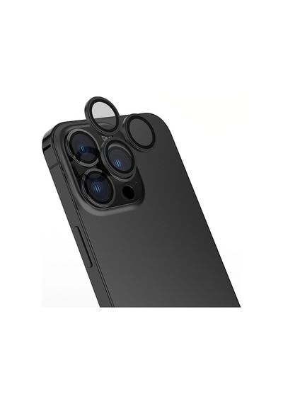 Apple Uyumlu iPhone 15 Pro Max Zore Mikro Kamera Lens Koruyucu Siyah