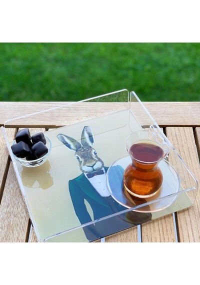 Home Mr.rabbit Tavşan Figürlü Pleksi Tepsi