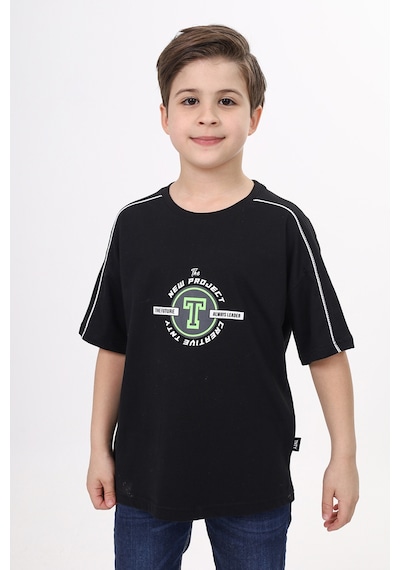 Toontoy Kids Toontoy Erkek Çocuk New Project Baskılı Tişört Siyah