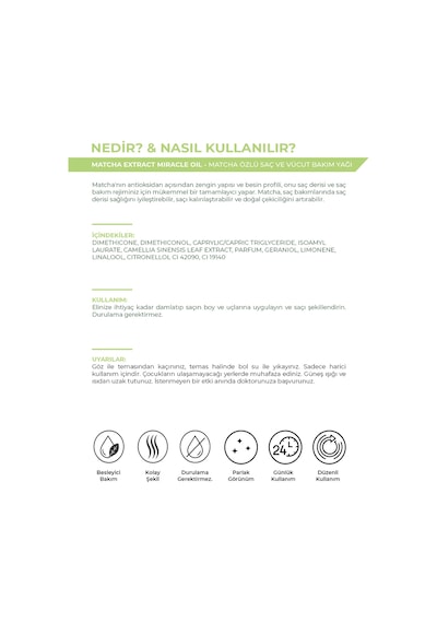 Matcha Mucize Saç Ve Vücut Yağı Hacim Veren İpeksi Saç Serumu 50 Ml - 801538693