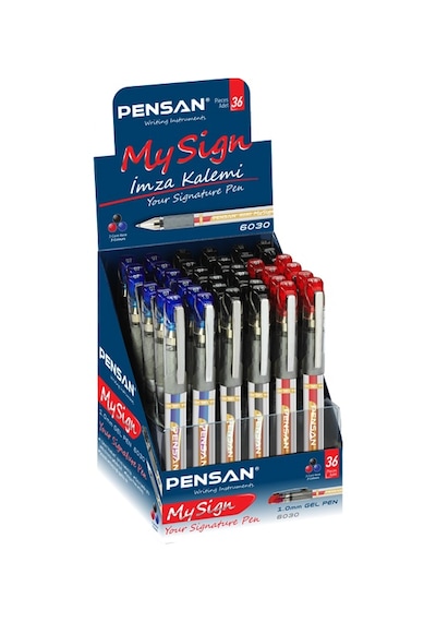 Pensan Roller Kalem My-sign Jell Bilye Uçlu İmza Kalemi 1.0 Mm Msk 36 Lı 6030 Çok Renkli