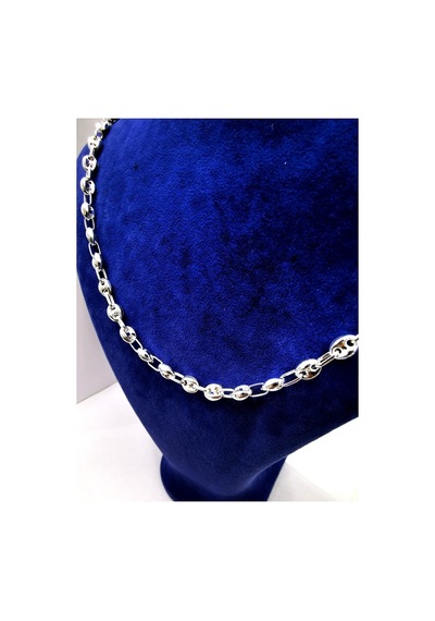 Omar Silver Unisex Gemici Arpa 6Mm Gümüş Kolye Zincir