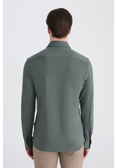 Twn Slim Fit Haki Örme Gömlek 5ec02ad04259m Çok Renkli