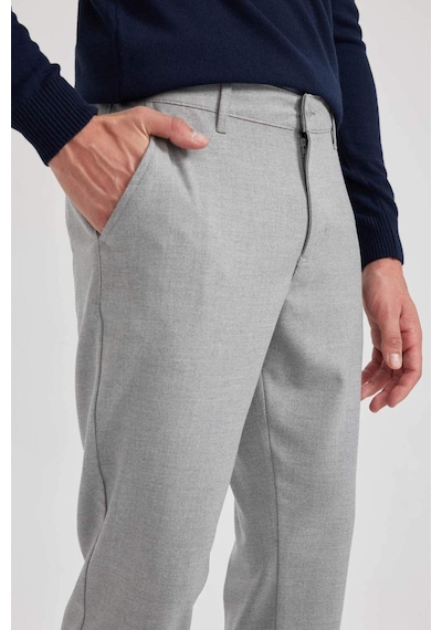 DeFacto Twill Chino Pantolon Slim Fit Dar Kesim Dar Paça Basic Düz Cepli B2091AX23AUGR390