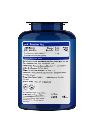 One Up Nmn 50 Mg 60 Tablet Aromasız